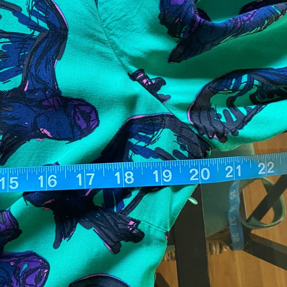 Boden Green Purple Blue Owl Bird Print Dress - Picture 13 of 15